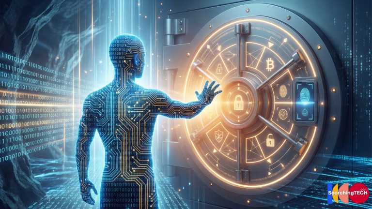 Digital identity security concept art showing a secure user profile.