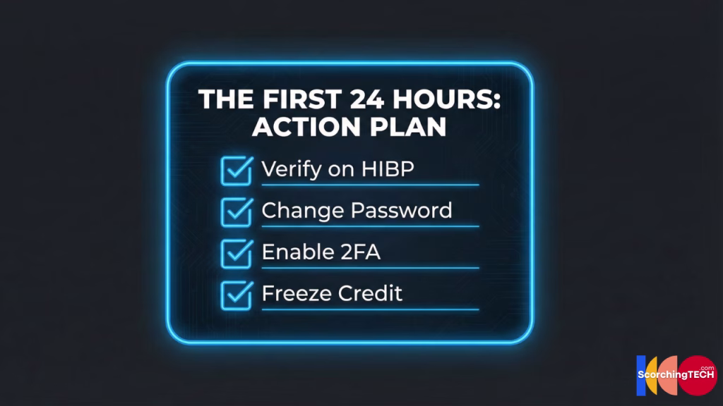Printable checklist for the first 24 hours after a data breach response guide.